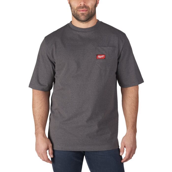 Camiseta de trabajo corta, gris, M Milwaukee