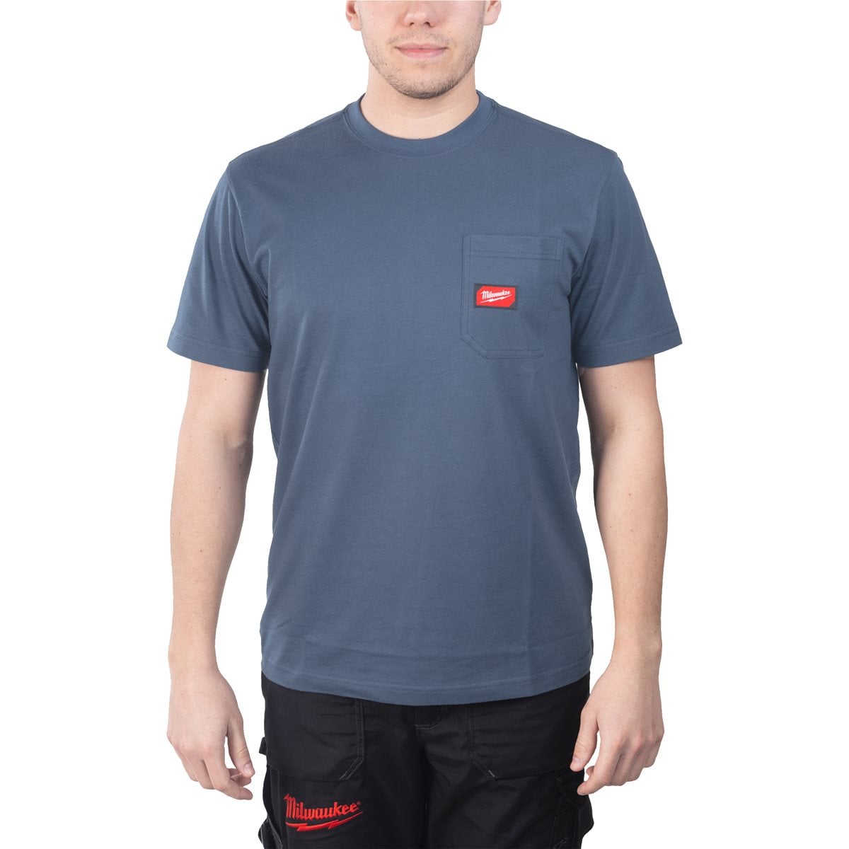 Camiseta de trabajo de manga corta, color azul, L Milwaukee