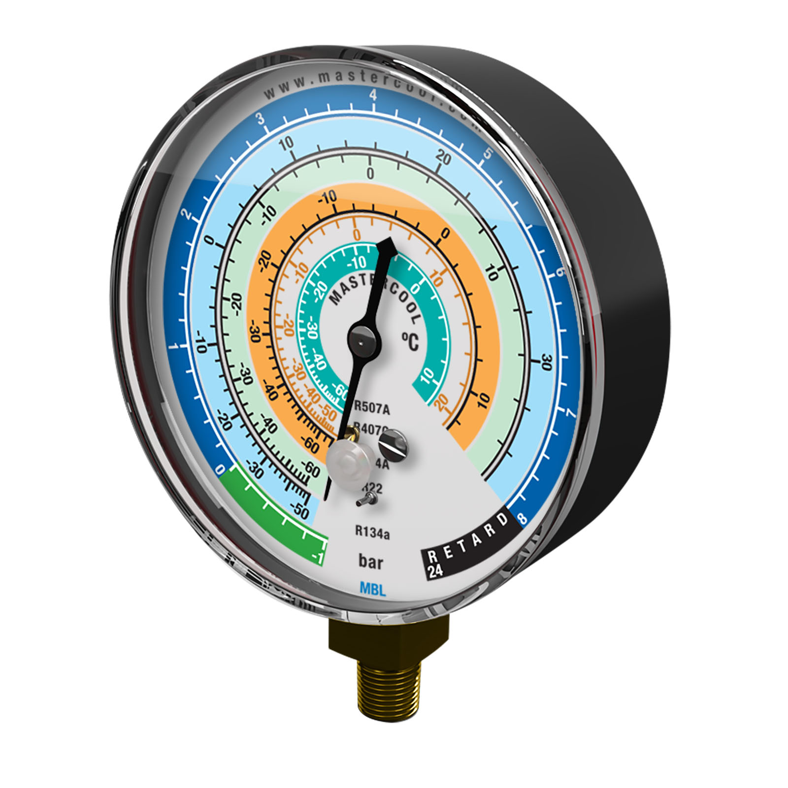 Manómetro BAJA 80mm. R134/404/ Mastercool